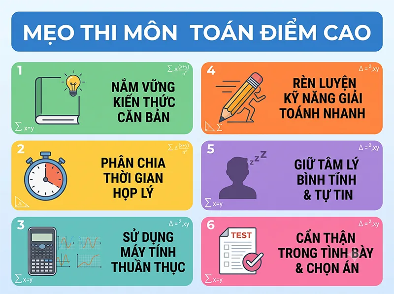 Mẹo thi môn toán đạt điểm cao kỳ thi THPT quốc gia